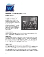 Preview for 8 page of WeldCorp TIG PRO 170 Owner'S Operating Manual