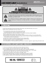 Preview for 1 page of Weldex LED WORK LIGHT Instructions & User'S Manual