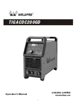WELDPRO TIGACDC200GD Operator'S Manual preview