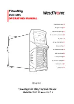 Предварительный просмотр 1 страницы Weldtronic TM250C Operating Manual