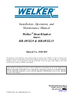 Preview for 1 page of Welker HBAWEL9 Installation, Operation And Maintenance Manual