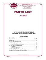 Wells WVG-136 SERIES Parts List preview