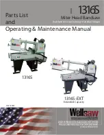 Preview for 1 page of Wellsaw 1316S Operating & Maintenance Manual