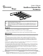 Предварительный просмотр 1 страницы Wenger GearBoss Garment Bar Accessory Owner'S Manual