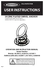 Preview for 1 page of Werner A320013 Operation And Instruction Manual