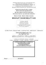 Preview for 3 page of WERTHER INTERNATIONAL MONOLIFT 1200 Instruction And Maintenance Manual