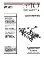 Weslo 540 Rower User Manual preview