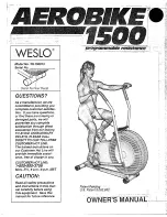 Предварительный просмотр 1 страницы Weslo Aero 1500 Manual