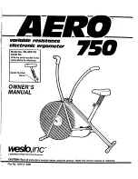 Weslo Aero 750 Manual preview