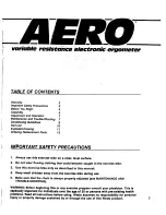 Preview for 3 page of Weslo Aero 750 Manual