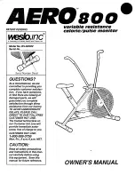 Preview for 1 page of Weslo aero 800 Manual