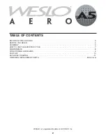 Preview for 2 page of Weslo Aero A5 Bike Manual