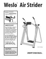 Weslo AIR STRIDER User Manual preview