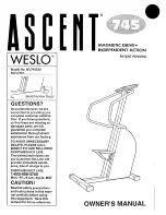 Предварительный просмотр 1 страницы Weslo Ascent 745 Manual