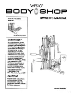 Weslo Body Shop 9 Manual preview