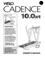 Weslo Cadence 10.0xt Manual предпросмотр