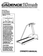 Preview for 1 page of Weslo Cadence 10 Manual