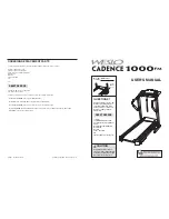 Weslo Cadence 1000 WETL28805.1 User Manual предпросмотр