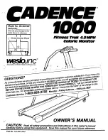 Weslo Cadence 1000 Manual preview