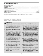 Preview for 2 page of Weslo CADENCE 1005 User Manual