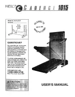 Предварительный просмотр 1 страницы Weslo Cadence 1015 Manual