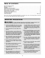 Preview for 2 page of Weslo Cadence 1020 Treadmill User Manual