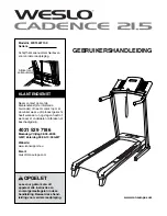 Weslo Cadence 21.5 Treadmill (Dutch) Gebruikershandleiding preview