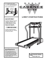 Weslo Cadence 215s Treadmill (French) Livret D'Instructions Manual preview