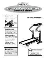 Weslo Cadence 250dr User Manual preview