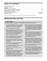 Preview for 2 page of Weslo Cadence 255 Dr Treadmill User Manual