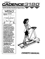 Preview for 1 page of Weslo Cadence 3180 Manual