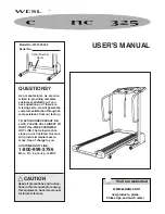 Weslo Cadence 325 User Manual preview
