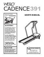 Weslo Cadence 391 Treadmill User Manual preview