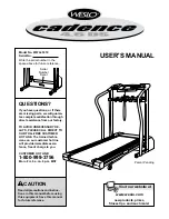 Preview for 1 page of Weslo Cadence 4.6 Ds Treadmill User Manual