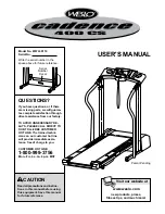 Weslo Cadence 400cs Treadmill User Manual preview