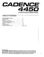 Preview for 3 page of Weslo Cadence 4450 Manual