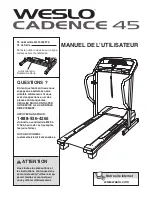 Weslo Cadence 45 Treadmill (French) Manuel De L'Utilisateur preview