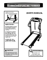 Preview for 1 page of Weslo CADENCE 450 User Manual