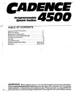 Preview for 2 page of Weslo Cadence 4500 Owner'S Manual