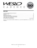 Preview for 2 page of Weslo Cadence 5.0 Treadmill (Dutch) Gebruiksaanwijzing