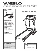 Weslo Cadence 60 Se Treadmill User Manual preview