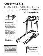 Weslo Cadence 65 User Manual preview