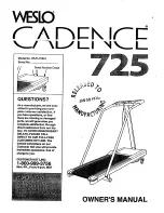 Preview for 1 page of Weslo Cadence 725 Manual