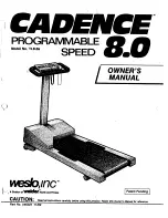 Preview for 1 page of Weslo Cadence 8.0s Treadmill Manual