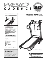 Weslo Cadence 80 User Manual preview