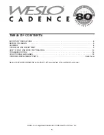 Preview for 2 page of Weslo Cadence 80 User Manual