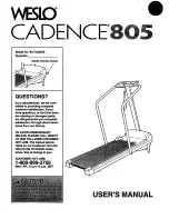 Weslo Cadence 805 Manual preview