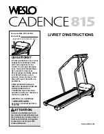 Weslo Cadence 815 Treadmill (French) Livret D'Instructions Manual preview