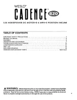 Preview for 3 page of Weslo Cadence 820 Manual