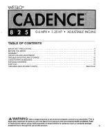 Preview for 3 page of Weslo Cadence 825 Manual